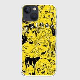 Чехол для iPhone 13 mini с принтом Ahegao yellow в Кировске,  |  | ahegao | banana | o face | аниме | термин | физиономия | япония