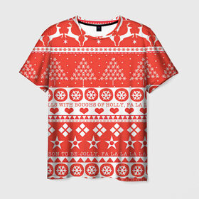 Мужская футболка 3D с принтом Рождественская атмосфера в Кировске, 100% полиэфир | прямой крой, круглый вырез горловины, длина до линии бедер | 
