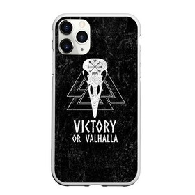 Чехол для iPhone 11 Pro Max матовый с принтом Victory or Valhalla в Кировске, Силикон |  | Тематика изображения на принте: вальхалла | викинг | ворон | символ | скандинавия | череп | язычество