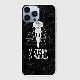 Чехол для iPhone 13 Pro Max с принтом Victory or Valhalla в Кировске,  |  | вальхалла | викинг | ворон | символ | скандинавия | череп | язычество