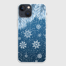 Чехол для iPhone 13 mini с принтом Снежное Настроенние в Кировске,  |  | елочные иголки | новый год | рисунок | снег | снежинки