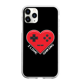 Чехол для iPhone 11 Pro Max матовый с принтом I Love Gaming в Кировске, Силикон |  | 8бит | люблю видеоигры | ретро | сердце