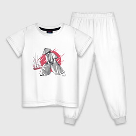 Детская пижама хлопок с принтом Катана Самурая в Кировске, 100% хлопок |  брюки и футболка прямого кроя, без карманов, на брюках мягкая резинка на поясе и по низу штанин
 | art | cyberpunk samurai | ninja | oni | ronin | samurai | shogun | yakuza | арт | воин | воитель | киберпанк самурай | мерч | мужик | мужчина | прикол | путь воина | путь война | ронин | сёгун | сепукку | токио | харакири