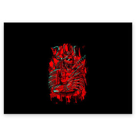 Поздравительная открытка с принтом Death Samurai в Кировске, 100% бумага | плотность бумаги 280 г/м2, матовая, на обратной стороне линовка и место для марки
 | Тематика изображения на принте: 2077 | art | blood | cyber | cyberpunk | dead | death | demon | japan | mask | ninja | oni | samurai | shadow | shogun | tokyo | warior | арт | воин | война | демон | катана | кибер | киберпанк | кровь | маска | мертвый | ниндзя | путь | самурай