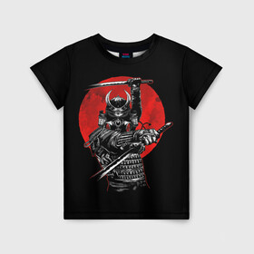 Детская футболка 3D с принтом Samurai в Кировске, 100% гипоаллергенный полиэфир | прямой крой, круглый вырез горловины, длина до линии бедер, чуть спущенное плечо, ткань немного тянется | Тематика изображения на принте: 2077 | art | blood | cyber | cyberpunk | dead | death | demon | japan | mask | ninja | oni | samurai | shadow | shogun | tokyo | warior | арт | воин | война | демон | катана | кибер | киберпанк | кровь | маска | мертвый | ниндзя | путь | самурай