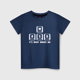 Детская футболка хлопок с принтом WASD в Кировске, 100% хлопок | круглый вырез горловины, полуприлегающий силуэт, длина до линии бедер | wasd | видеоигры | киберспорт | пк боярин