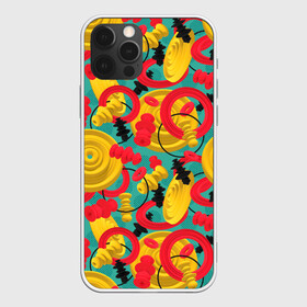 Чехол для iPhone 12 Pro с принтом Круглые 3д фигуры в Кировске, силикон | область печати: задняя сторона чехла, без боковых панелей | 3д | диски | круги | модный | паттерн | символы | узор | фигуры | цвет | шахматы | яркий