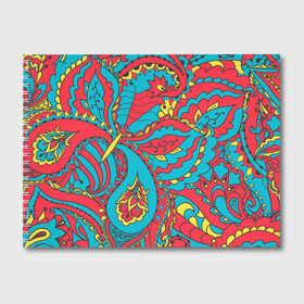 Альбом для рисования с принтом Цветочный Узор в Кировске, 100% бумага
 | матовая бумага, плотность 200 мг. | paisley | бабочка | бута | индия | ориентальный | орнамент | цветы