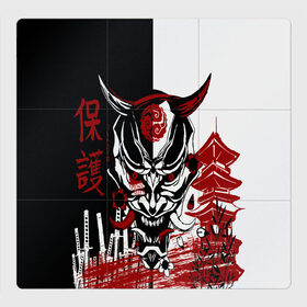 Магнитный плакат 3Х3 с принтом Самурай Samurai в Кировске, Полимерный материал с магнитным слоем | 9 деталей размером 9*9 см | cyberpunk 2077 | ninja | samurai | киберпанк | маска самурая | путь война | самурай | сёгун | семь самураев | токио | чёрный самурай | японский самурай