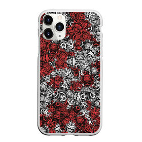 Чехол для iPhone 11 Pro матовый с принтом Красные и Белые самураи в Кировске, Силикон |  | bushido | samurai | белый | бусидо | воин | демон | красный | маска | паттерн | самурай | сёгун | япония