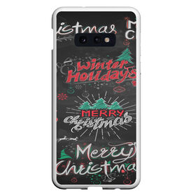 Чехол для Samsung S10E с принтом Merry Christmas в Кировске, Силикон | Область печати: задняя сторона чехла, без боковых панелей | 
