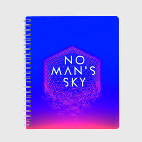 Тетрадь с принтом NO MANS SKY в Кировске, 100% бумага | 48 листов, плотность листов — 60 г/м2, плотность картонной обложки — 250 г/м2. Листы скреплены сбоку удобной пружинной спиралью. Уголки страниц и обложки скругленные. Цвет линий — светло-серый
 | Тематика изображения на принте: action | hello games | next. | no man s sky | no man sky | space | выживание | космос