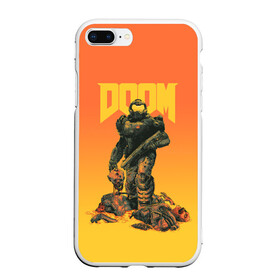 Чехол для iPhone 7Plus/8 Plus матовый с принтом Doom в Кировске, Силикон | Область печати: задняя сторона чехла, без боковых панелей | doom | doom eternal | fps | game | games | hell | shooter | shotgun | ад | дробовик | дум | думгай | игра | игры