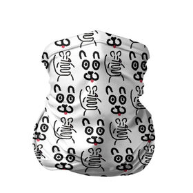 Бандана-труба 3D с принтом Кот + Мышь Черный + Белый в Кировске, 100% полиэстер, ткань с особыми свойствами — Activecool | плотность 150‒180 г/м2; хорошо тянется, но сохраняет форму | животные | кот | котик | мышка | мышь