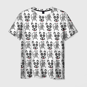 Мужская футболка 3D с принтом Кот + Мышь Черный + Белый в Кировске, 100% полиэфир | прямой крой, круглый вырез горловины, длина до линии бедер | животные | кот | котик | мышка | мышь