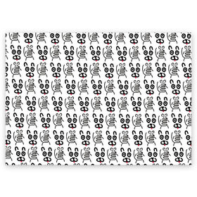 Поздравительная открытка с принтом Кот + Мышь Черный + Белый в Кировске, 100% бумага | плотность бумаги 280 г/м2, матовая, на обратной стороне линовка и место для марки
 | животные | кот | котик | мышка | мышь