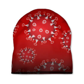 Шапка 3D с принтом Вирусяка в Кировске, 100% полиэстер | универсальный размер, печать по всей поверхности изделия | coronavirus | covid | вирус | ковид | коронавирус