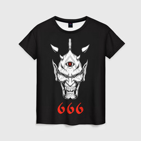 Женская футболка 3D с принтом 666 в Кировске, 100% полиэфир ( синтетическое хлопкоподобное полотно) | прямой крой, круглый вырез горловины, длина до линии бедер | 666 | creep | scream | warrior | астрал | восставший из ада | демон | монстр | призрак | принт 666 | страшилки | хоррор | хоррор футболки | хэллоуин