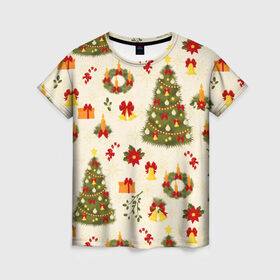 Женская футболка 3D с принтом С Новым Годом в Кировске, 100% полиэфир ( синтетическое хлопкоподобное полотно) | прямой крой, круглый вырез горловины, длина до линии бедер | 2020 | 2021 | christmas | new year | бык | год быка | дед мороз | елка | зима | новый год | подарки | праздник | рождество | с новым годом | санта | свитер | снег | снежинки