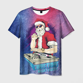 Мужская футболка 3D с принтом Christmas night party в Кировске, 100% полиэфир | прямой крой, круглый вырез горловины, длина до линии бедер | new year | арт | графика | дед мороз | зима | новый год | рождество | санта