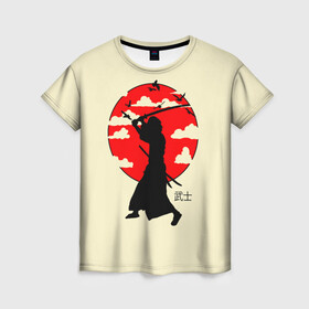 Женская футболка 3D с принтом Japan samurai в Кировске, 100% полиэфир ( синтетическое хлопкоподобное полотно) | прямой крой, круглый вырез горловины, длина до линии бедер | boy | japan style | japanese aesthetics | ninja | samurai | воин | иероглифы | катана | красная луна | меч | ниндзя | рыцарь | самурай | солдат | харакири | черный самурай | япония | японская анимация | японская эстетика