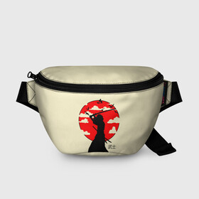 Поясная сумка 3D с принтом Japan samurai в Кировске, 100% полиэстер | плотная ткань, ремень с регулируемой длиной, внутри несколько карманов для мелочей, основное отделение и карман с обратной стороны сумки застегиваются на молнию | boy | japan style | japanese aesthetics | ninja | samurai | воин | иероглифы | катана | красная луна | меч | ниндзя | рыцарь | самурай | солдат | харакири | черный самурай | япония | японская анимация | японская эстетика