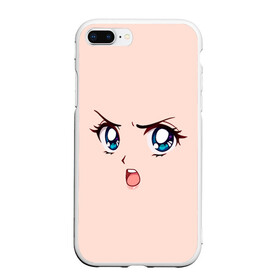 Чехол для iPhone 7Plus/8 Plus матовый с принтом Angry anime girl в Кировске, Силикон | Область печати: задняя сторона чехла, без боковых панелей | angry | anime | art | big | eyes | face | girl | kawaii | manga | style | аниме | арт | взгляд | глаза | девушка | злой | кавай | лицо | манга