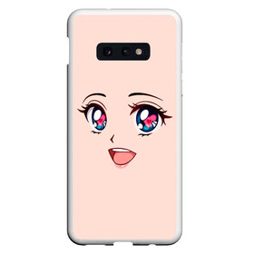 Чехол для Samsung S10E с принтом Happy anime face в Кировске, Силикон | Область печати: задняя сторона чехла, без боковых панелей | angry | anime | art | big | eyes | face | girl | kawaii | manga | style | аниме | арт | глаза | девушка | кавай | лицо | манга