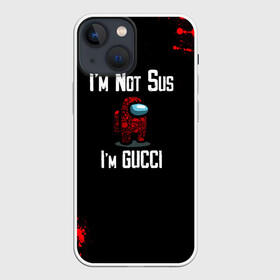 Чехол для iPhone 13 mini с принтом Among Us Gucci в Кировске,  |  | 2021 | among us | gucci | impostor | space mafia | sus.puffballs united | амонг ас | амонг единорог | гуччи | импостор | инопланетяне | инопланетянин | надпись | новогодний амонг ас | с новым годом | самозванец | среди нас