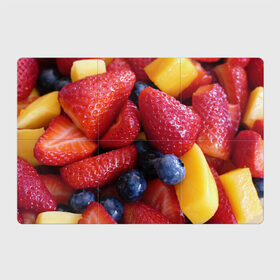 Магнитный плакат 3Х2 с принтом Фругтово-ягодное изобилие в Кировске, Полимерный материал с магнитным слоем | 6 деталей размером 9*9 см | Тематика изображения на принте: еда | клубника | манго | фрукт | фрукты | черника | ягода | ягоды