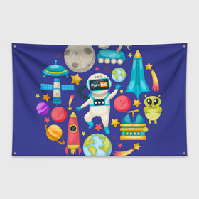 Флаг-баннер с принтом Pornhub space в Кировске, 100% полиэстер | размер 67 х 109 см, плотность ткани — 95 г/м2; по краям флага есть четыре люверса для крепления | astronaut | comet | cosmos | moon | planet | rocet | space | star | звезда | космонавт | космос | планета | ракета