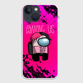 Чехол для iPhone 13 mini с принтом Among Us Sus Boy (Z) в Кировске,  |  | among us | among us 2 | amongus | impostor | innersloth | lil peep | lil prince | medbay | pink | sus | sus boy | аманг ас | амонгас | амонгус | зарубежная музыка | импостор | лил пип | маленький принц | предатель | самозванец | среди нас