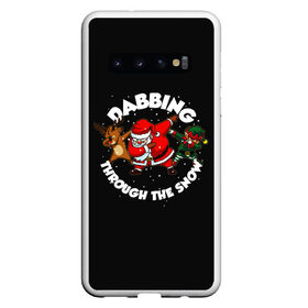 Чехол для Samsung Galaxy S10 с принтом Dab-Santa в Кировске, Силикон | Область печати: задняя сторона чехла, без боковых панелей | claus | happy new year | merry christmas | santa | snowman | дед мороз | елка | клаус | новый год | рождество | с новым годом | санта | снеговик