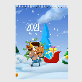 Скетчбук с принтом Новый год 2021 в Кировске, 100% бумага
 | 48 листов, плотность листов — 100 г/м2, плотность картонной обложки — 250 г/м2. Листы скреплены сверху удобной пружинной спиралью | 2021 | 7 января | bull | newyear | santa | бык | быки | бычок | год быка | дед мороз | корова | новогодние каникулы | новогодние праздники | новый 2021 | новый год | новый год 2021 | рождество | сани | санта | санта клаус
