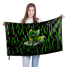 Флаг 3D с принтом Protogen music в Кировске, 100% полиэстер | плотность ткани — 95 г/м2, размер — 67 х 109 см. Принт наносится с одной стороны | cute | furry | green | love | music