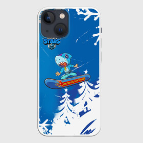 Чехол для iPhone 13 mini с принтом Brawl Stars (Snowboarding) в Кировске,  |  | brawl | break dance | leon | moba | skateboard | stars | supercell | surfing | игра | коллаборация | коллаж | колоборация | паттерн