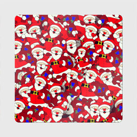 Магнит виниловый Квадрат с принтом Дед Санта в Кировске, полимерный материал с магнитным слоем | размер 9*9 см, закругленные углы | Тематика изображения на принте: 2021 | 2022 | new year | tiger | гирлянда | год тигра | дед мороз | елка | клаус | конфеты | нг | новый год | носок | подарок | рождество | с | санта | снег | снеговик | снежинка | шары