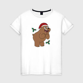 Женская футболка хлопок с принтом Grizz в Кировске, 100% хлопок | прямой крой, круглый вырез горловины, длина до линии бедер, слегка спущенное плечо | cartoon network | grizz | vdkimel | we bare bears | вся правда о медведях | гризли