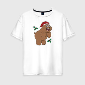 Женская футболка хлопок Oversize с принтом Grizz в Кировске, 100% хлопок | свободный крой, круглый ворот, спущенный рукав, длина до линии бедер
 | cartoon network | grizz | vdkimel | we bare bears | вся правда о медведях | гризли