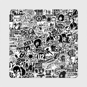Магнит виниловый Квадрат с принтом Rock Band Logos в Кировске, полимерный материал с магнитным слоем | размер 9*9 см, закругленные углы | ac dc | linkin park | music | queen | radiohead | rock | rock band logos | линкин парк | музыка | ретро | рок группа | элвис