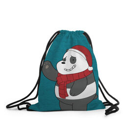 Рюкзак-мешок 3D с принтом Panda в Кировске, 100% полиэстер | плотность ткани — 200 г/м2, размер — 35 х 45 см; лямки — толстые шнурки, застежка на шнуровке, без карманов и подкладки | cartoon network | panda | vdkimel | we bare bears | вся правда о медведях | панда