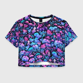 Женская футболка Crop-top 3D Волшебные грибы купить в Кировске