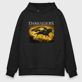 Мужское худи Oversize хлопок с принтом Darksiders (Z) в Кировске, френч-терри — 70% хлопок, 30% полиэстер. Мягкий теплый начес внутри —100% хлопок | боковые карманы, эластичные манжеты и нижняя кромка, капюшон на магнитной кнопке | azrael | darksiders | darksiders 2 | darksiders 3 | griever | silitha | tiamat | ulthane | vulgrim | wrath of war | всадник апокалипсиса | гнев войны | обугленный совет | руина | ультэйн | чёрный молот