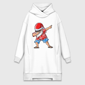 Платье-худи хлопок с принтом Santa Dab в Кировске,  |  | art | christmas | dab | grandfather | new year | old man | santa | santa claus | арт | дед | новый год | рождество | санта | санта клаус | старик