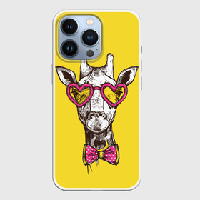 Чехол для iPhone 13 Pro с принтом Жираф в Кировске,  |  | Тематика изображения на принте: бабочка | винтаж | графика | жираф | очки | ретро | рисунок | сердечки | хипстер