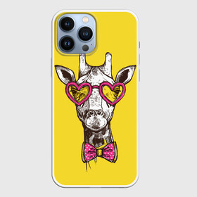 Чехол для iPhone 13 Pro Max с принтом Жираф в Кировске,  |  | Тематика изображения на принте: бабочка | винтаж | графика | жираф | очки | ретро | рисунок | сердечки | хипстер