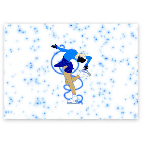 Поздравительная открытка с принтом Фигурное катание в Кировске, 100% бумага | плотность бумаги 280 г/м2, матовая, на обратной стороне линовка и место для марки
 | Тематика изображения на принте: dance | figure skating | girl | ice | rink | skate | sport | winter | девочка | девушка | зима | зимний вид спорта | каток | коньки | лед | подарок | профессии | снег | спорт | спортивный | спортсменка | сюрприз | танец | танцующий