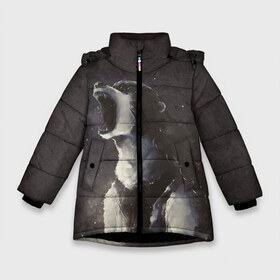 Зимняя куртка для девочек 3D с принтом Bear в Кировске, ткань верха — 100% полиэстер; подклад — 100% полиэстер, утеплитель — 100% полиэстер. | длина ниже бедра, удлиненная спинка, воротник стойка и отстегивающийся капюшон. Есть боковые карманы с листочкой на кнопках, утяжки по низу изделия и внутренний карман на молнии. 

Предусмотрены светоотражающий принт на спинке, радужный светоотражающий элемент на пуллере молнии и на резинке для утяжки. | his dark materials | бирнисон | йорек | йорек бирнисон | лира | мариса | мэгги | пантелеймон | приключения | сериал | тёмные начала | фэнтези