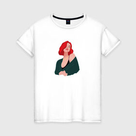 Женская футболка хлопок с принтом принт Алена Швец в Кировске, 100% хлопок | прямой крой, круглый вырез горловины, длина до линии бедер, слегка спущенное плечо | алёнашвец | девушка | музыка | певица | фан арт | цифровой рисунок