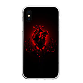 Чехол для iPhone XS Max матовый с принтом Сердце в Кировске, Силикон | Область печати: задняя сторона чехла, без боковых панелей | внутренности | кости | красный | любовь | органы | руки | сердце | тьма | черный